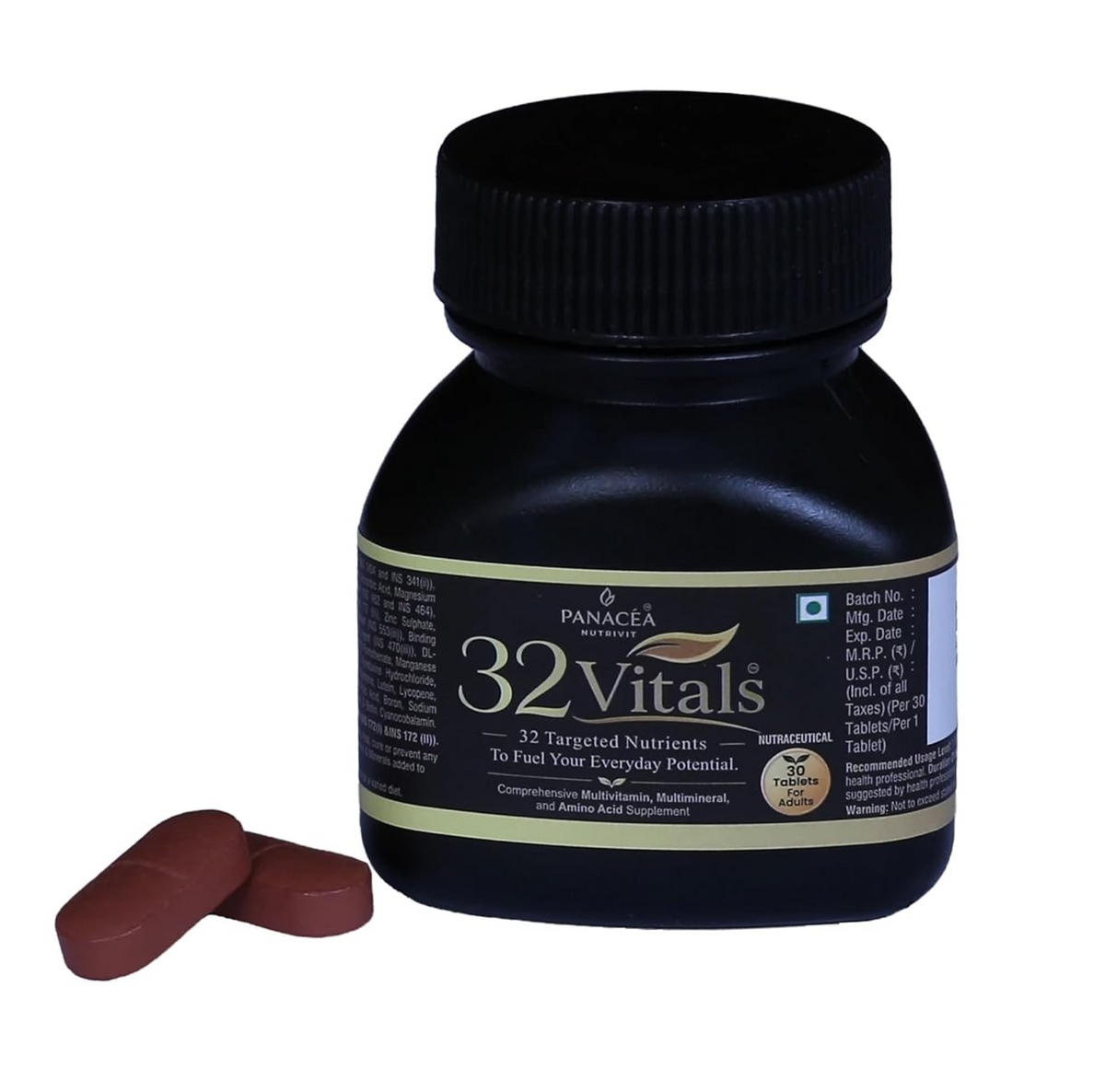 PANACEA NUTRIVIT 32 Vitals Multivitamin Supplement 30 Tablets | Daily Multivitamin & Multimineral Nutritional Support for Everyday Wellness