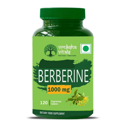 Vruksha Vitals 99% Berberine Extract 1000 mg - 120 tablets/Capsules Powder Supplement