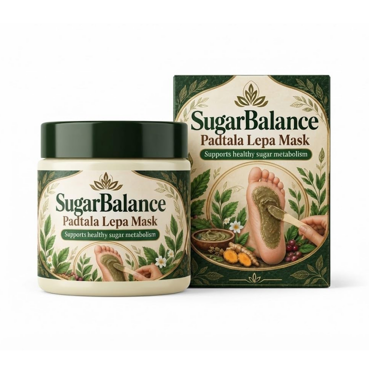 Sugar Balance Padtala Lepa Foot Mask | Herbal Ayurvedic Foot Paste for Traditional Wellness Routine | Supports Healthy Sugar Metabolism | Easy-Apply Foot Care Formula