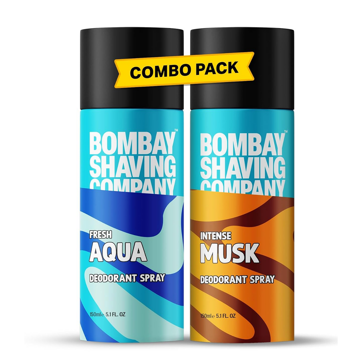 Bombay Shaving Company Deodorant Aerosol Combo - Aqua & Musk - 150Ml X 2 |Deodorant For Men Long Lasting| 300 ML (Lemon)