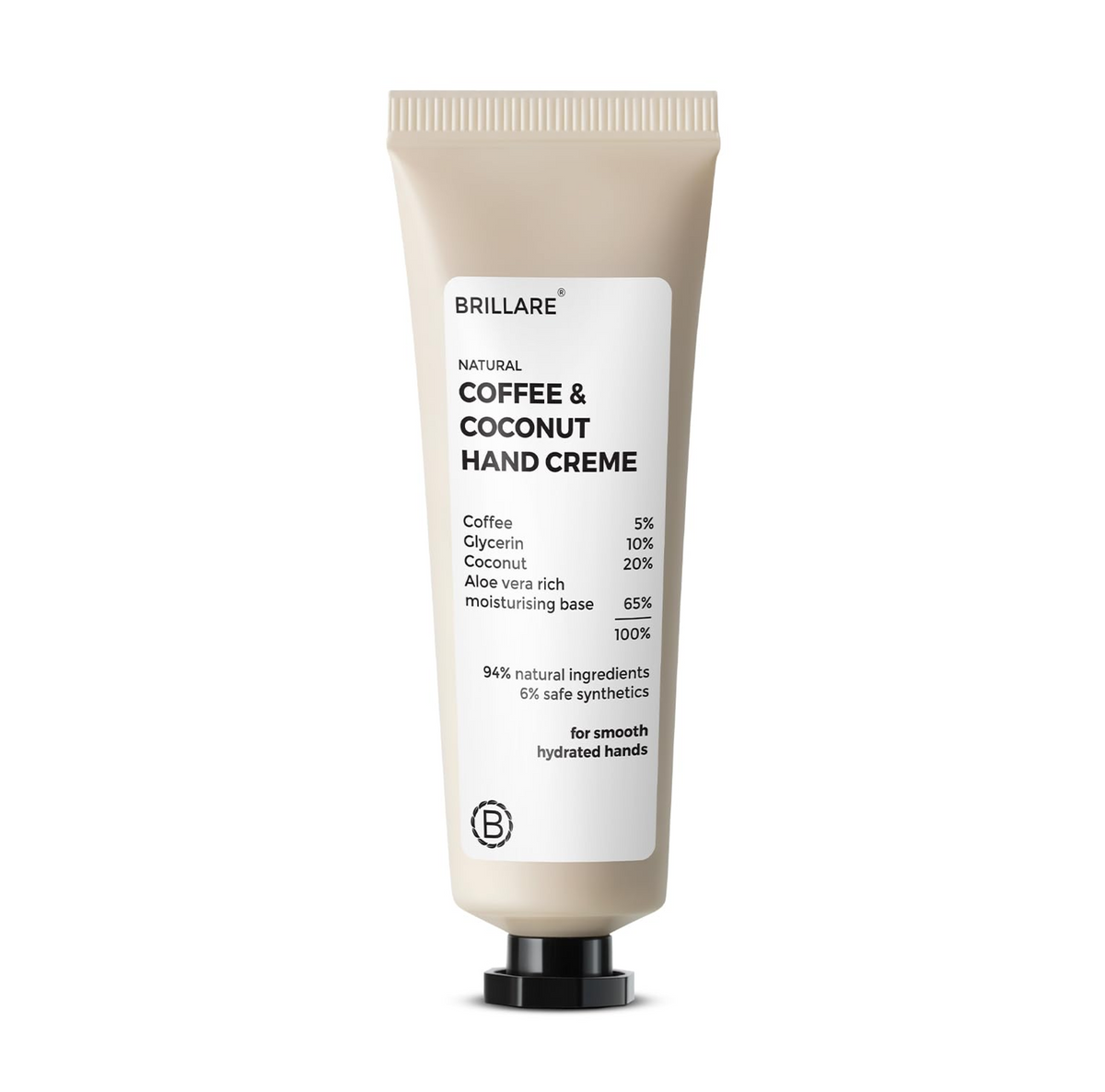 Brillare Coffee & Coconut Hand Cream with Glycerin & Aloe Vera for Dry Hands, Deep Moisturizing Hand Cream