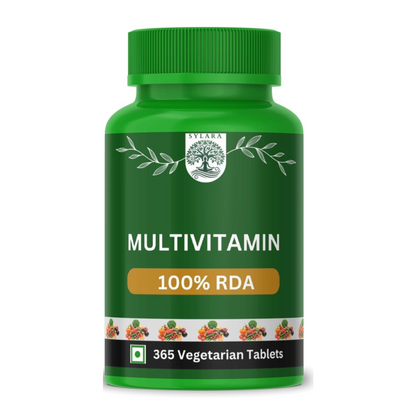 Sylara Plant Based Multivitamin -365 Capsules with Vit A, B1, B2, B3, B4, B5, B7, B6, B9 ,B12, C, D, E, K2 for Men & Women - Supports Immunity, Superfood Detox Boosts Energy - Greens, Herbs, Fruits & Vegetables Tablets Supplements