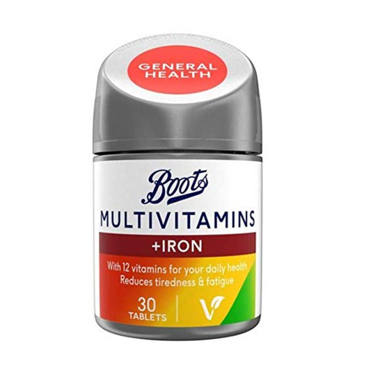 Boots Multivitamins with Iron 30 Tablets (1 month supply)