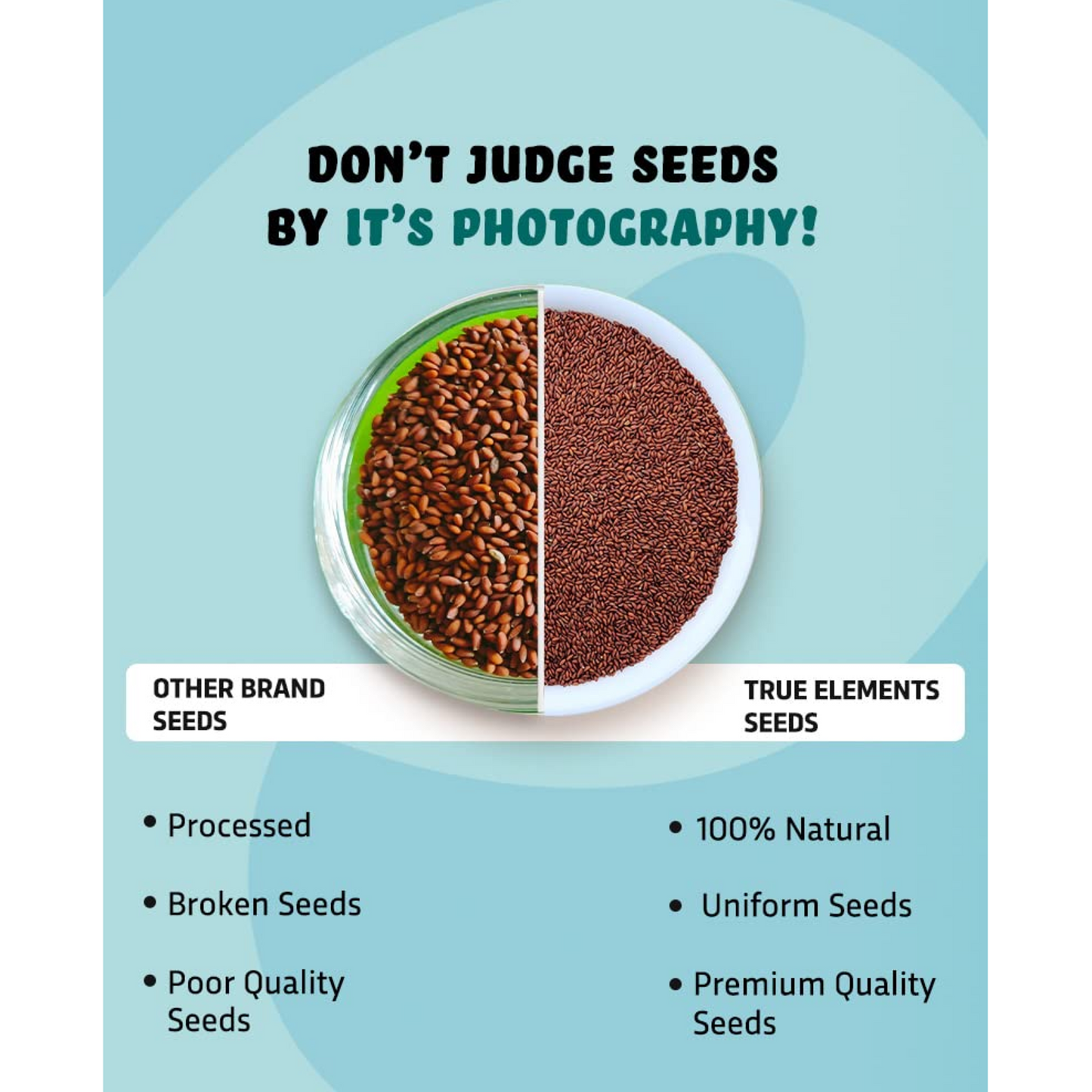 True Elements Halim Seeds 500g - Aliv Seeds | High in Fibre and Omega -3 | Garden Cress Seeds | Haleem Seed | Immunity Booster Superfood