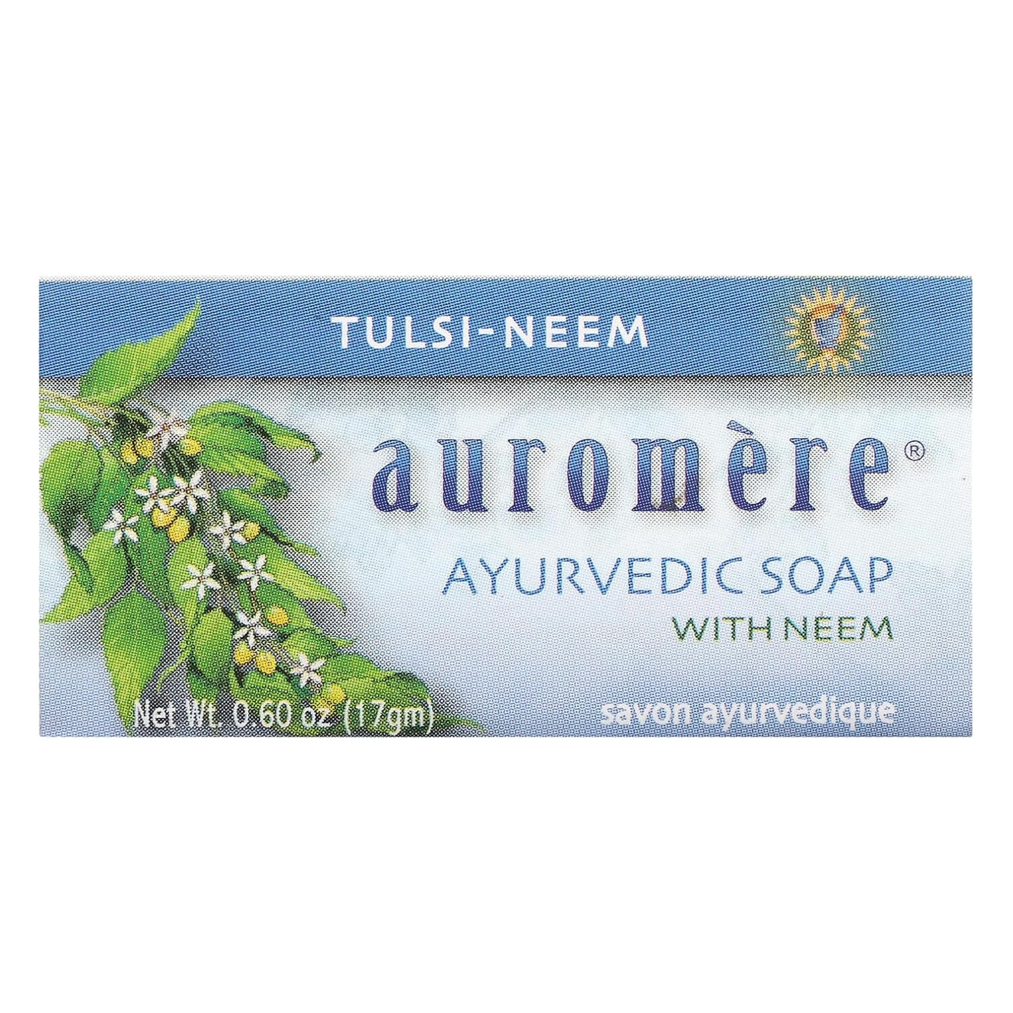 Auromere Ayurvedic Bar Soap with Neem, Tulsi-Neem, 0.6 oz (17 gm)