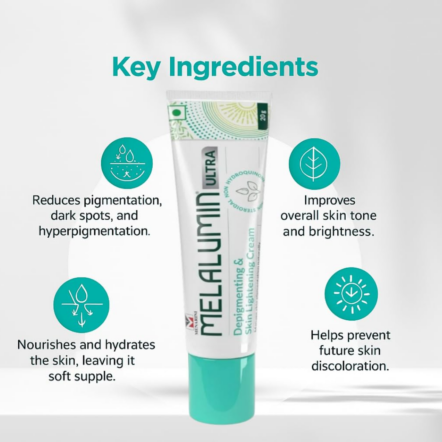 Melalumn Ultra Advanced Depigmenting - Fastest Skin Lightening cream and Radiance-Enhancing Cream with Niacinamide, Glycolic Acid, Kojic Acid, and Arbutin for Hyperpigmentation Treatment and Even Skin Tone, 20g