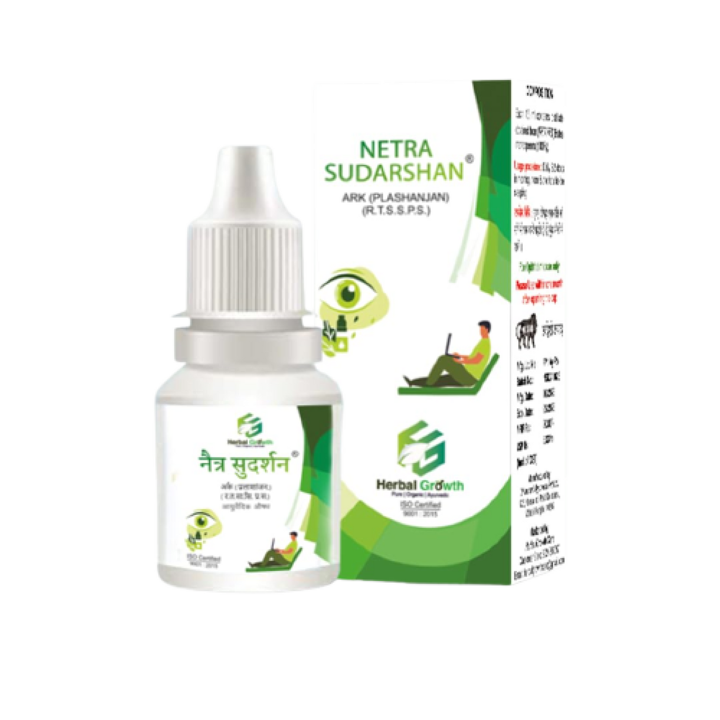 Netra Sudarshan Ark Herbal Eyedrops (17-60 years age) Relieves Dryness, Redness & Itching, Cooling Daily-use Eyedrops With Palash Root Extract, AYUSH Certified