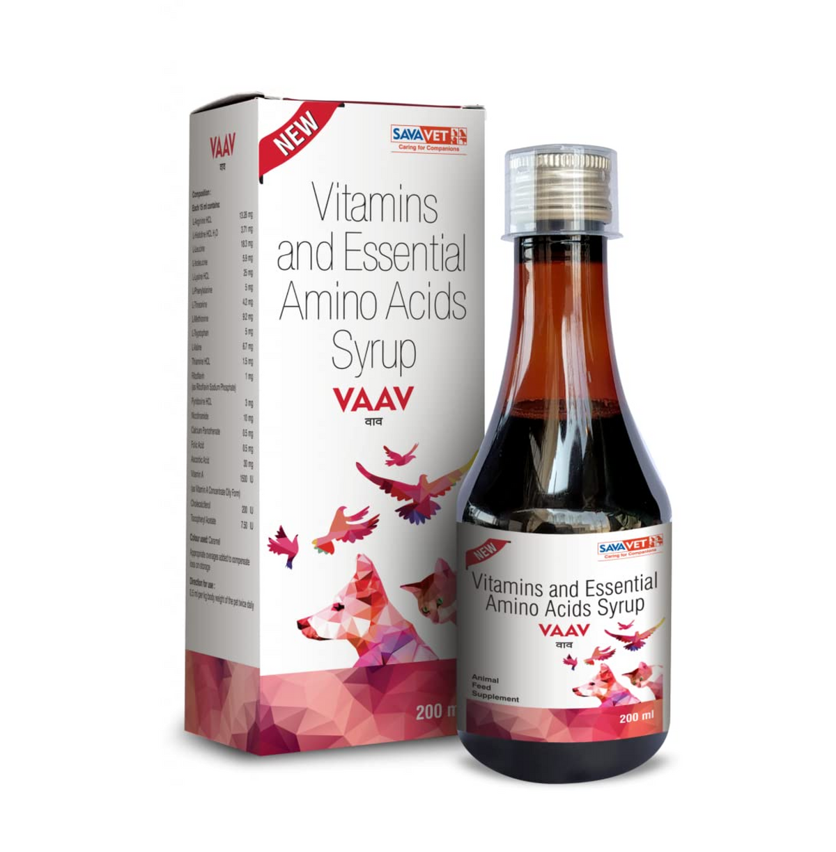 Savavet Vaav Syrup 200ml Vitamin & Amino Acid for Dogs and cat