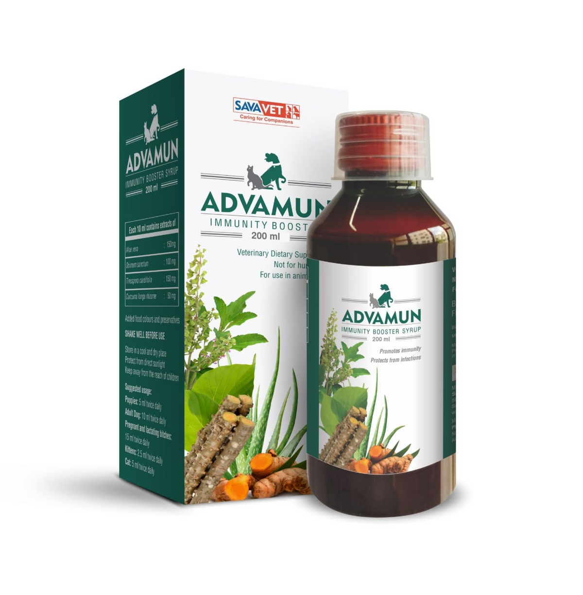 Savavet Advamun Immunity Syrup for Dogs & Cats (200 Ml)