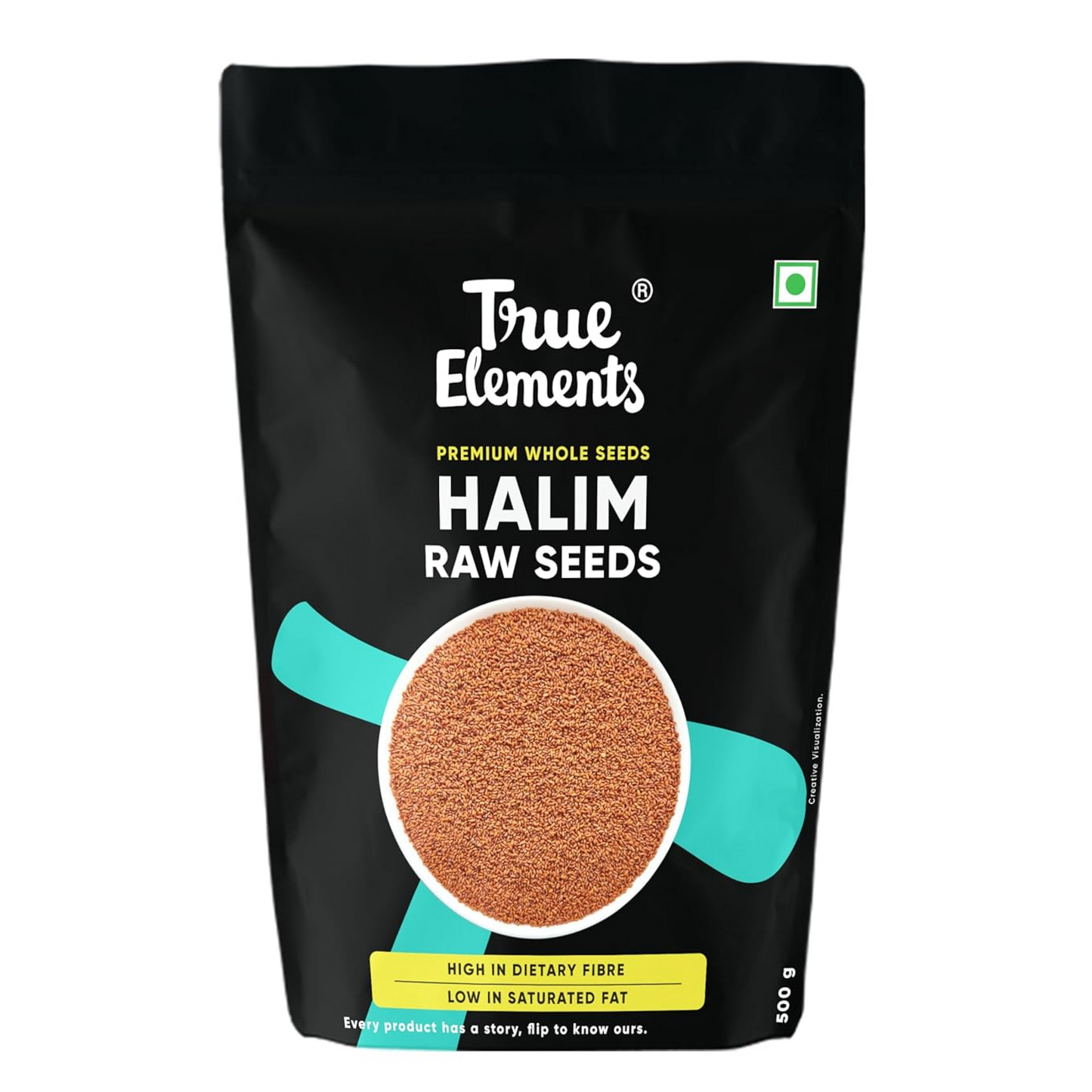 True Elements Halim Seeds 500g - Aliv Seeds | High in Fibre and Omega -3 | Garden Cress Seeds | Haleem Seed | Immunity Booster Superfood