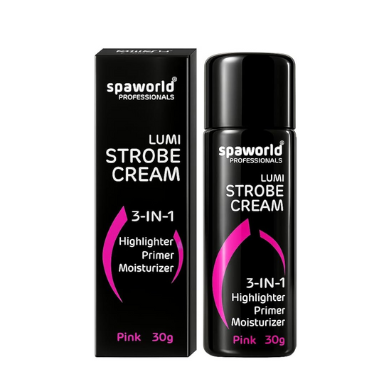 SPAWORLD Strobe Cream For Face Pink | Superb Radiant Combo | Highlighter + Primer + Moisturizer | Hydrating & Illuminating Makeup Base for Instant Glow 30 grm (Pink)