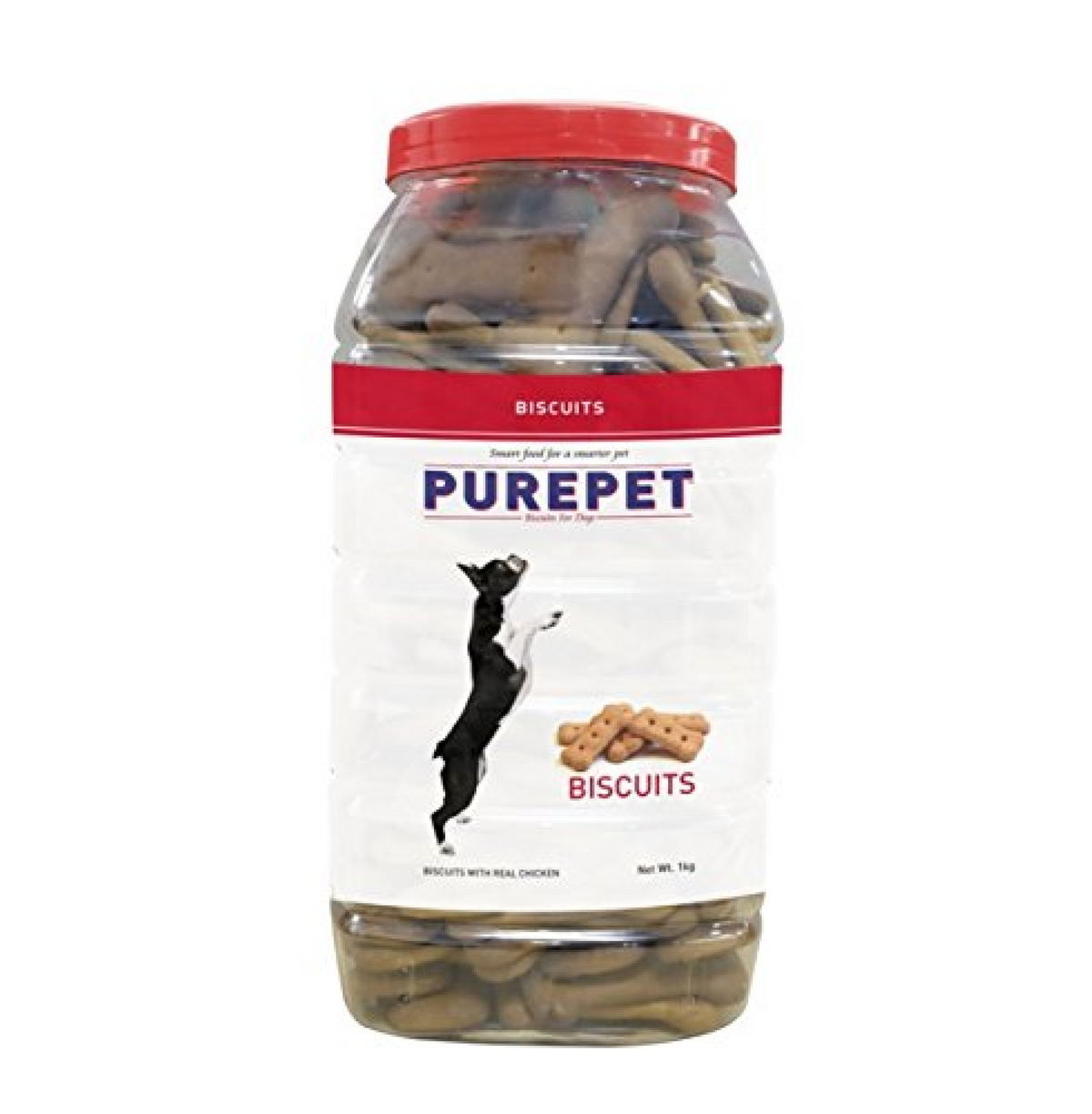 Purepet Mutton Flavour, Real Chicken Biscuit, Dog Treats for All Life Stages - Jar, 905g