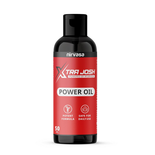 Nirvasa Xtra Josh Power Oil for Men (50ml) | 100% Pure & Natural Ayurvedic Formula | Enhances Strength, Stamina & Performance | Infused with Potent Herbs | Safe, Non-Sticky & Fast Absorbing