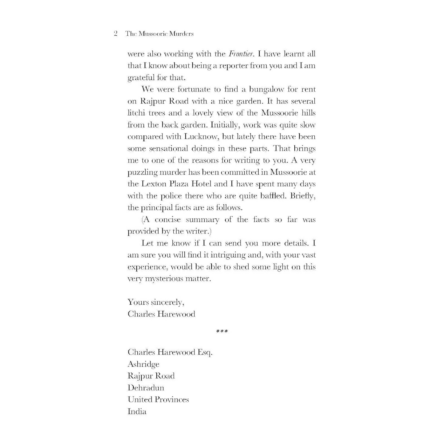 The Mussoorie Murders Paperback
