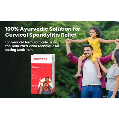 BBETTER CerviUrja - Ayurvedic Neck, Shoulder Pain Relief & Cervical Spondylitis Relief | Made by Taila Paka Vidhi Method | 60 Softgels