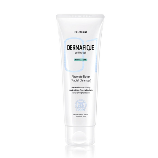 Dermafique Absolute Detox Facial Cleanser – 100ml, with Bio-Active Cellulose Beads, Face Wash Enriched with Vitamin E & Pomegranate Extracts | Soap, Paraben & Alcohol Free | Dermatologist Tested Face Cleanser