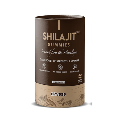 Nirvasa Shilajit/Shilajeet Plus Gummies (2x60 Gummy) | Sugar-Free Energy, Stamina & Endurance Booster | Supports Strength, Immunity & Muscle Recovery | With Fulvic Acid & Essential Nutrients