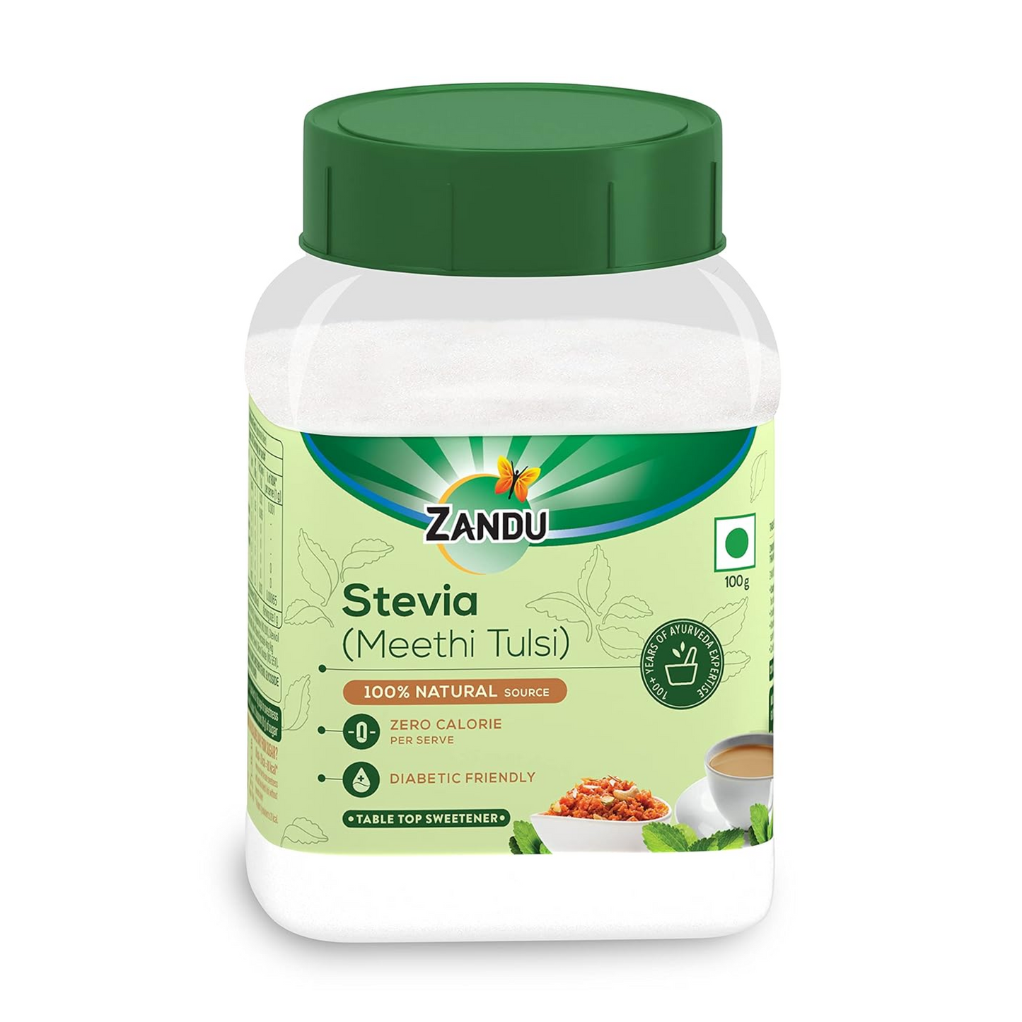 Zandu Stevia Meethi Tulsi Powder- A Healthier Substitute for Sugar |Helps Maintain Healthy Sugar Levels & Healthy Weight (100 g Powder)