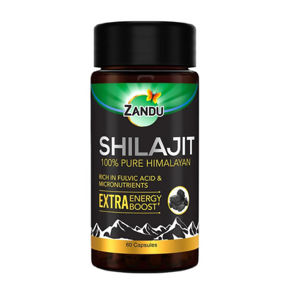 Zandu Shilajit Capsule, 60 capsules , Original and Pure Himalayan Shilajeet, Boosts Immunity, Strength and Stamina.