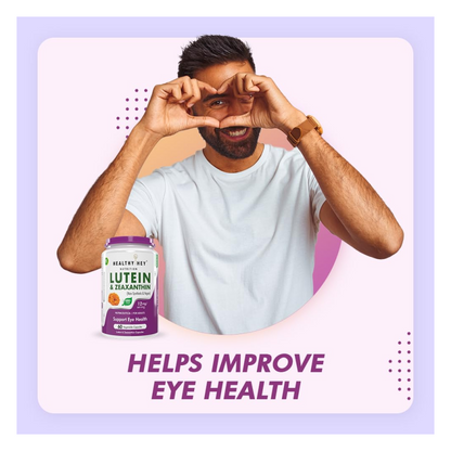 HealthyHey Nutrition Natural Lutein 10mg with 2mg Zeaxanthin - Support Eye Health - 60 Veg. Capsules