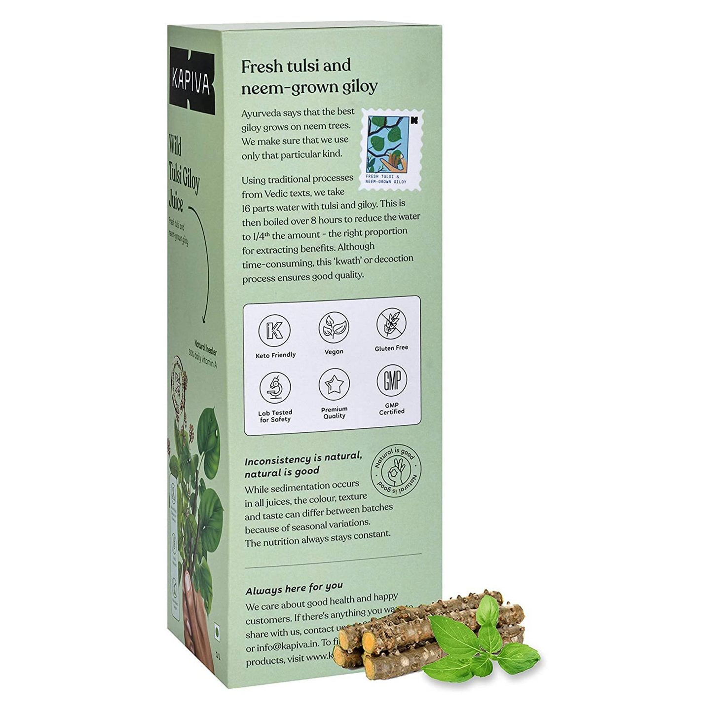 Kapiva Wild Tulsi Giloy Juice | Fresh Tulsi and Neem-grown Giloy to Support Immune Health