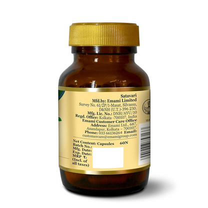 Zandu Satavari Capsules, With Natural Satavari Extracts, Useful for Women's Wellness - 60 Veg Capsules