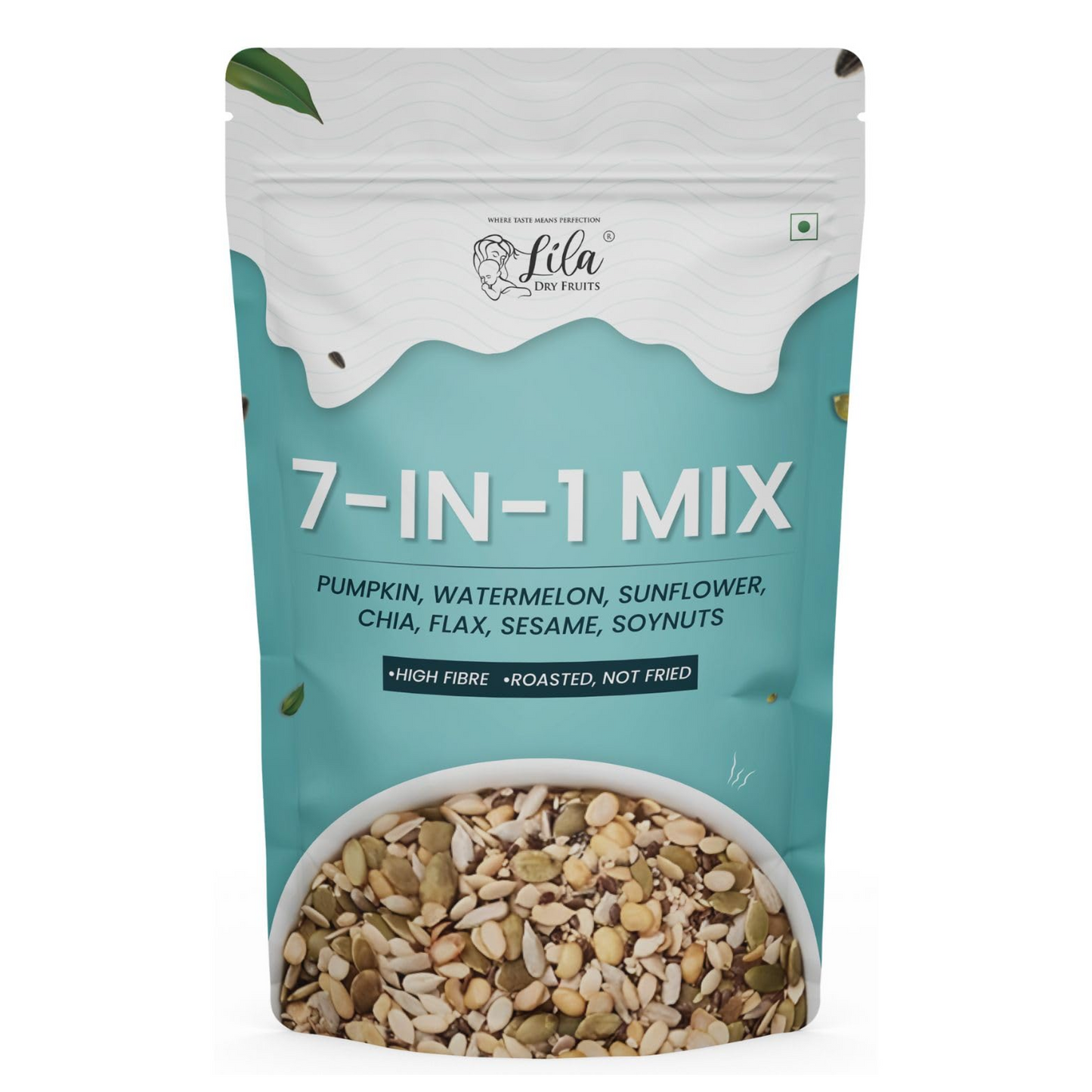 LILA DRY FRUITS 7 in 1 Seeds Mix 200g - Edible Seeds | Healthy Super Seeds Combo | Healthy Snacks | 100% Natural and Roasted Seeds | Mix Seeds for Eating | Diet Snacks | Superfood for Gifting