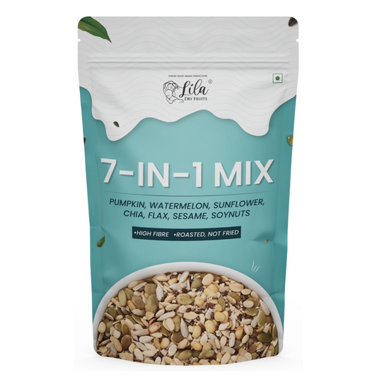 LILA DRY FRUITS 7 in 1 Seeds Mix 200g - Edible Seeds | Healthy Super Seeds Combo | Healthy Snacks | 100% Natural and Roasted Seeds | Mix Seeds for Eating | Diet Snacks | Superfood for Gifting