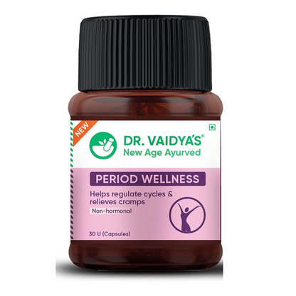 Dr. Vaidya's Period Wellness Capsules | Reduces Period Cramps & Pain | Supports Reproductive Health | Ashoka & Shatavari (30 Capsules)