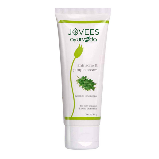 Jovees Herbal Anti Acne & Pimple Cream For Reduced Acne, Dark Spot & Treats Pimple | Oil Free & Lightweight | Suitable For Oily, Sensitive & Acne Prone Skin- 60gm