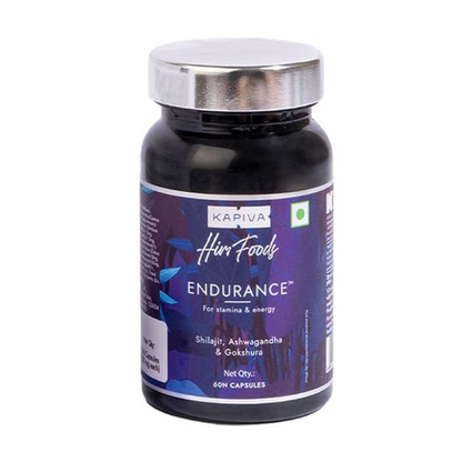 Kapiva Endurance Capsules - Research-backed blend of 14 Herbs & 7 Bhasmas like Ashwagandha, Shilajit & Gokshura to unlock peak performance