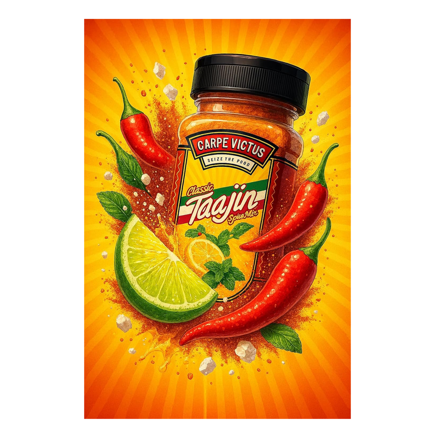 Carpe Victus Tajin Spice Seasoning -100gms | Chilly & Lemon Spice Blend | Taajin Spice Mix for Juices, Fruits, Cocktails, Salads, Snacks, Chilli Lime Masala for Drinks, Mexican Masalas
