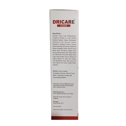 Dricare Cream | Ceramides & Hyaluronic acid | Skin Barrier Repair cream | Intense Hydration | Deep Nourishment | Light Weight | Non-comedogenic