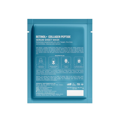 Bake 1% + Collagen Peptide Sheet Mask For Anti Aging, Skin Tightening & Wrinkles | Paraben Free, 100% Biodegradable (20.00 g)