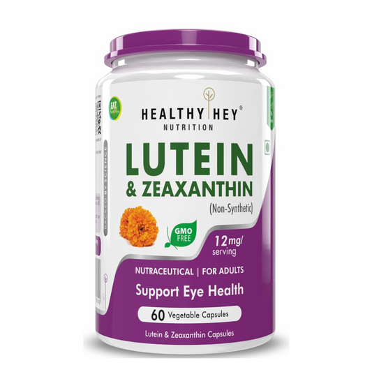 HealthyHey Nutrition Natural Lutein 10mg with 2mg Zeaxanthin - Support Eye Health - 60 Veg. Capsules