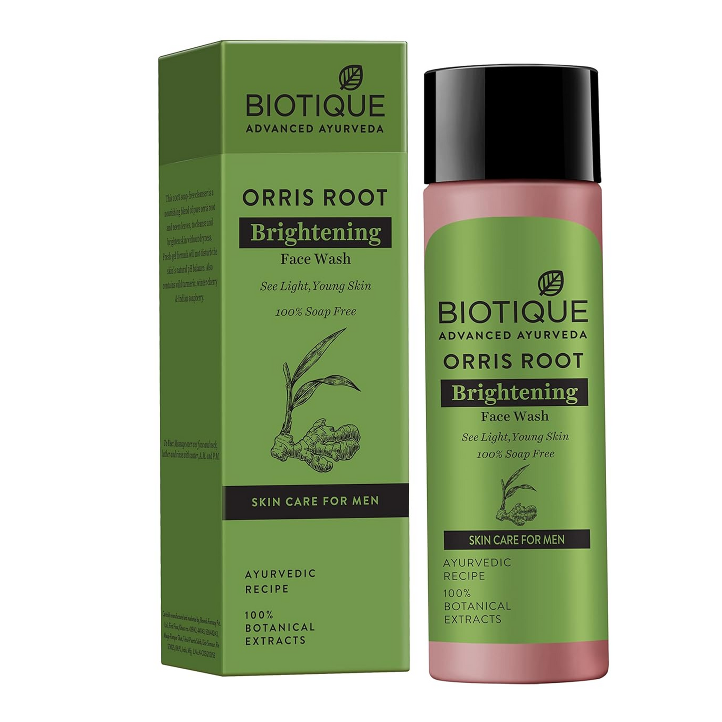 Biotique Bio Orris Root Lightening Face Cleanser | Wash for Men, 100% Soap Free, 120 ml