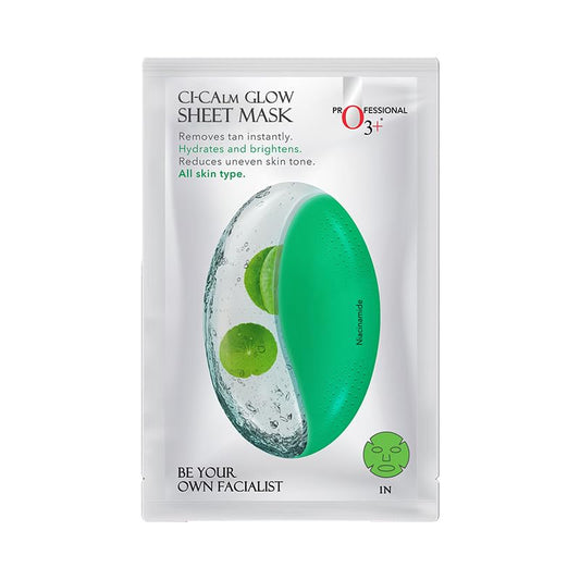 O3+ Ci-Calm Glow Sensitive Skin Sheet Mask with Cica Leaf Extract & Ceramide for Barrier Repair & Anti Redness