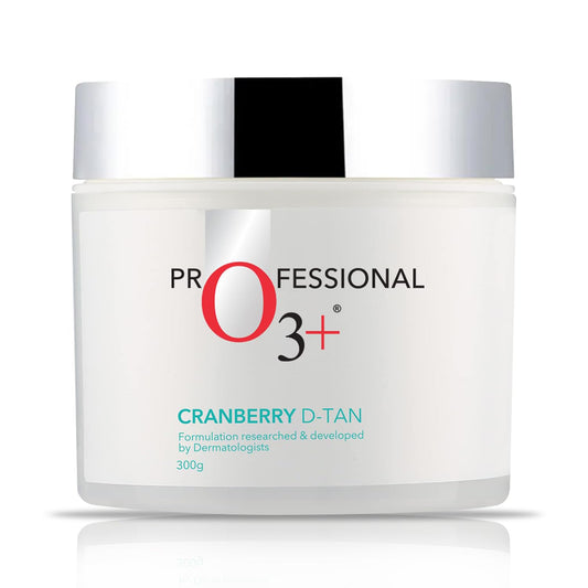O3+ Cranberry D-TAN Face Pack with Natural Extracts for Instant Tan Removal & Glowing Skin - Ideal for Oily Skin (300g) | Detan Mask for Tan Removal for Face and Body