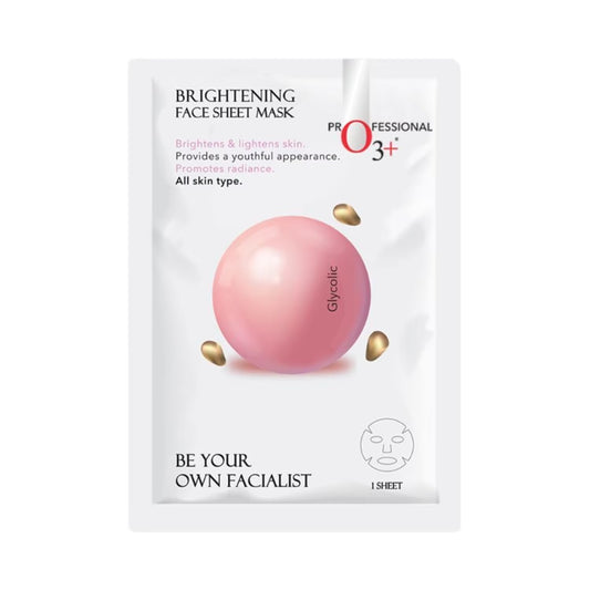 O3+ Facialist Brightening Face Sheet Mask With Glycolic (30g), Reduces Uneven Skin Tone | Brightens And Lightens Skin | For All Skin Type