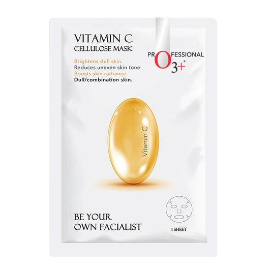 O3+ Facialist Vitamin C Cellulose Face Sheet Mask 30g for Pigmentation and Uneven Skin | Suitable for Men and Women