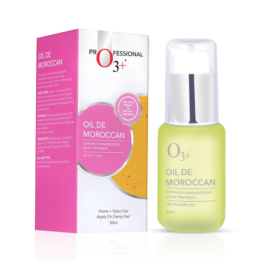 O3+ Oil De Moroccan | Super Rich Shine Boosting Salon Treatment | With Pure Argan Serum for All Hair Types | 50 ml