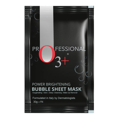 O3+ Power Brightening Bubble Sheet Mask for Deep cleansing and glowing skin (60gm ,Pack of 2)