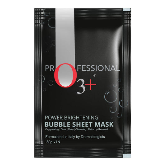 O3+ Power Brightening Bubble Sheet Mask for Deep cleansing and glowing skin (60gm ,Pack of 2)