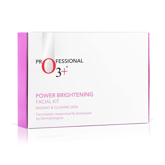 O3+ Power Brightening Facial Kit for Radiant & Glowing Skin with Green Tea & Niacinamide - Ideal for All Skin Types, Suitable for Men & Women (123gm+40ml)