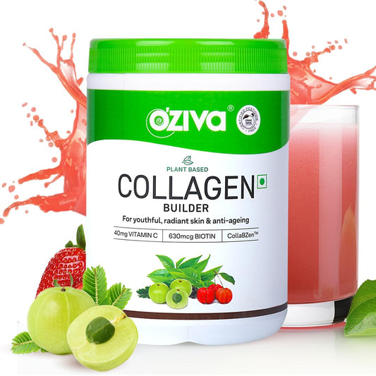 OZiva Vegan Collagen with Biotin & Vitamin C For Brighter & Youthful Skin|Collagen Supplement For Women & Men|Plant Based Collagen Powder| Vegan (Pack of 1),1 count,200 grams