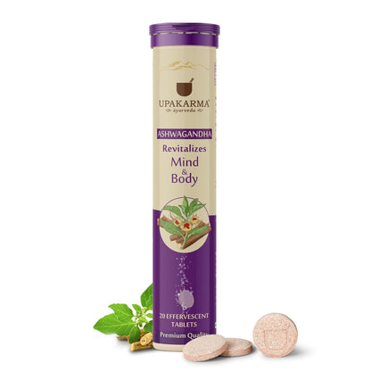 UPAKARMA Ashwagandha Effervescent Tablets | Mood Lifter, Immunity Booster | R&D Backed and Lab Tested - Pack of 1