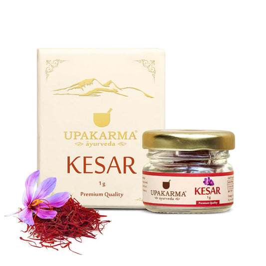 UPAKARMA Kashmiri Kesar Saffron Original 1gram - Premium A+++ Grade in Gift Box, 100% Pure, Handpicked for Flavor & Aroma, Ideal for Cooking & Sweets - Pack of 1