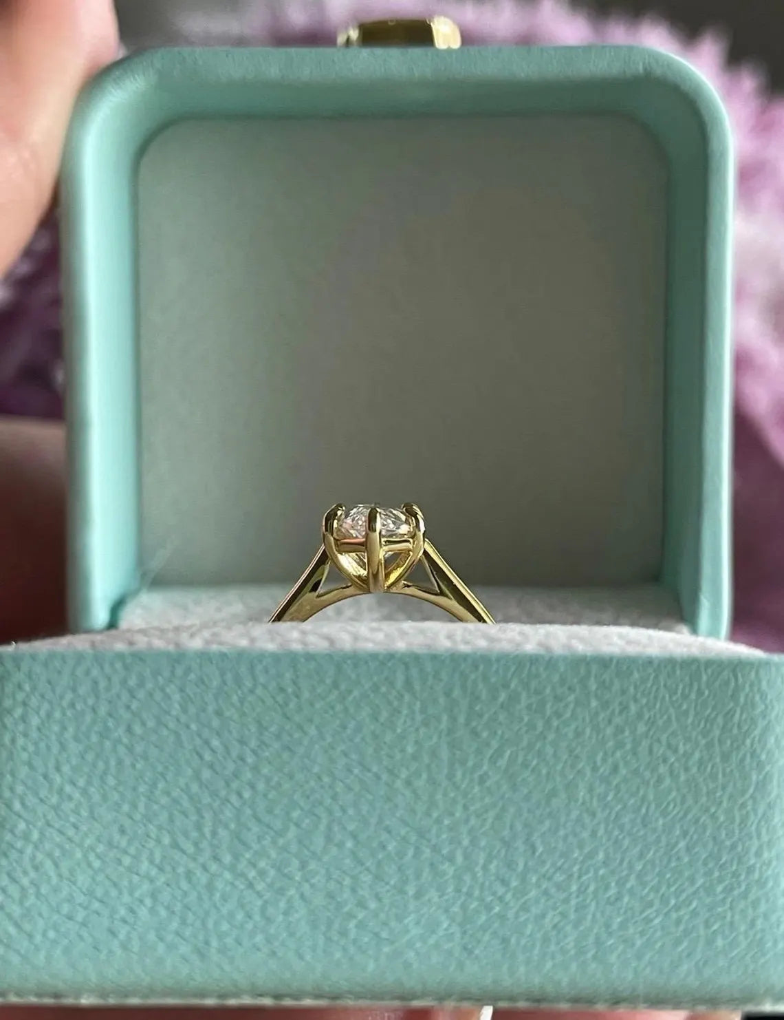 Marquise cut moissanite ring. Yellow gold vermeil, Sterling Silver 925 Marquise engagement ring with 2 carat CZ diamond or moissanite
