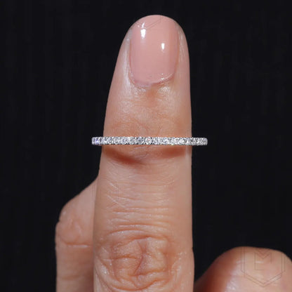 1.3MM Full Eternity Band Moissanite Wedding Band White Gold Band 14K gold Band Anniversary Band Matching Band, wedding gifts