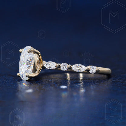 Diamond earring on a dark blue background